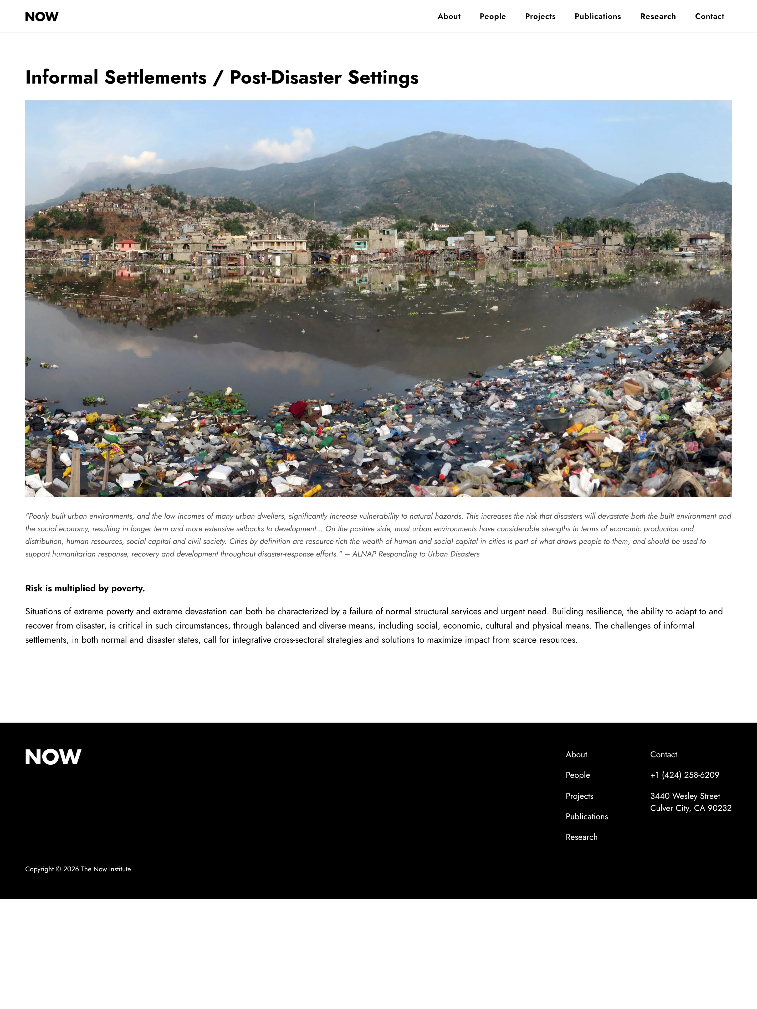 Informal Settlements / Post-Disaster Settings