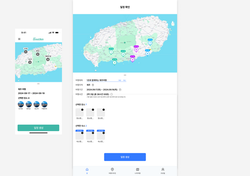 Review the trip: mobile and tablet screens