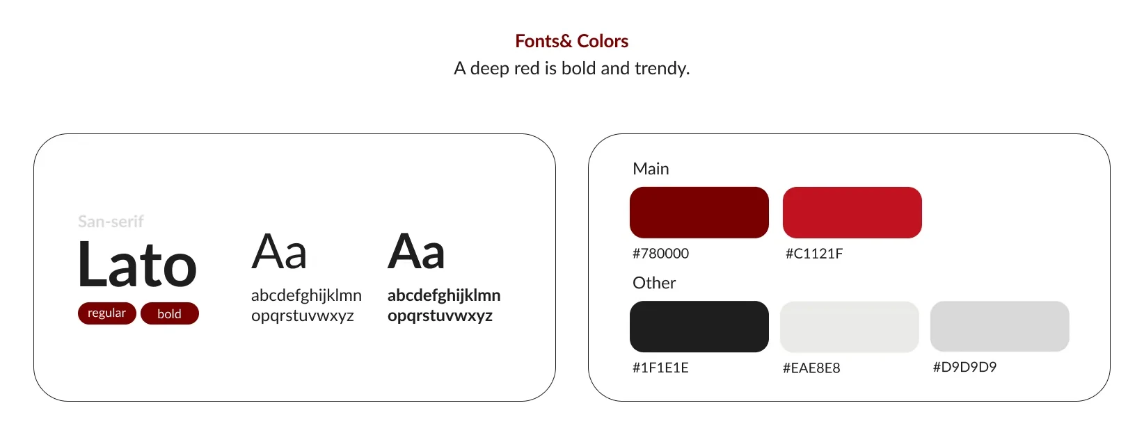Fonts and colors