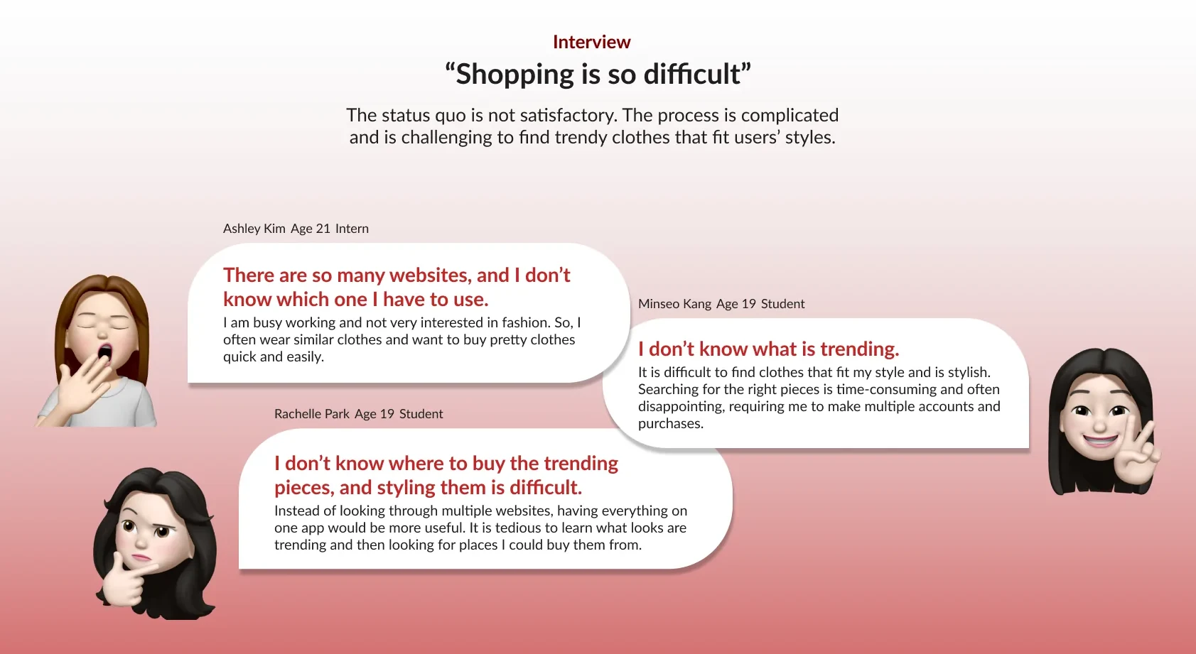 Interview quotes: shopping is so difficult